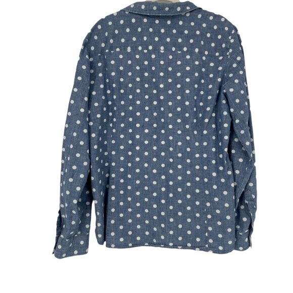 Tommy Hilfiger Long Sleeve Button UP Chambray Blue & Polka Dots XXL - Picture 2 of 7